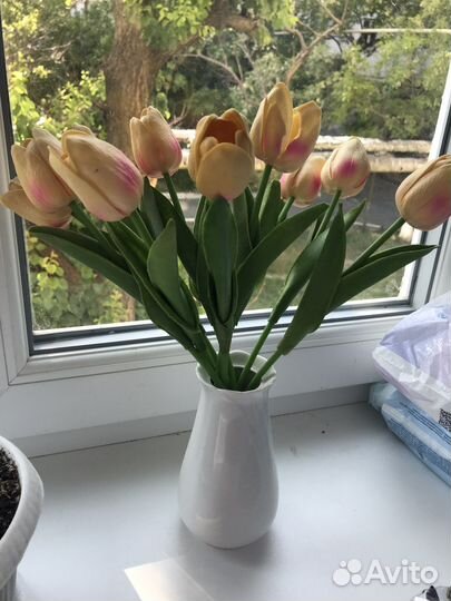 Тюльпаны искусственные эко силикон