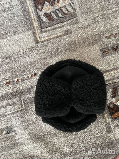 Шапка ушанка черная мужская