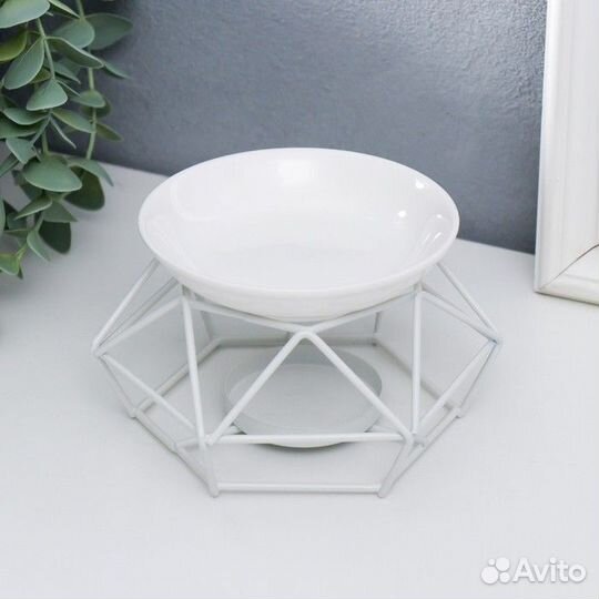 Стильная аромалампа металл, керамика 