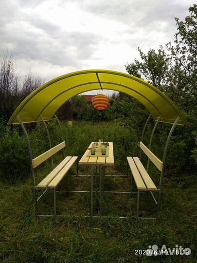 Оцинкованная беседка с поликарбонатом