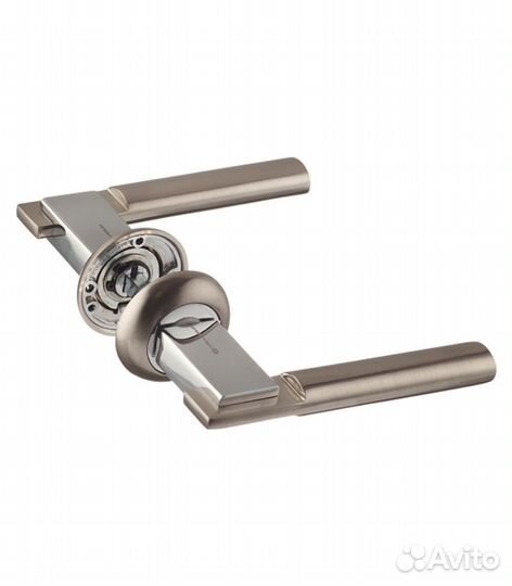 Ручка дверная City A SN/CP круглая розетка (матовы