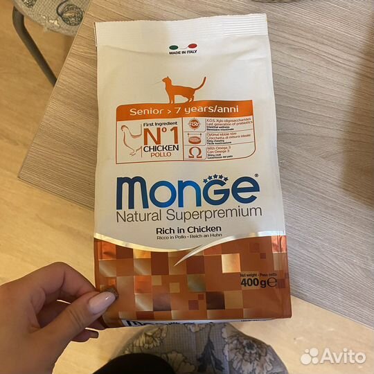 Корм для взрослых кошек старше 7-ми лет monge