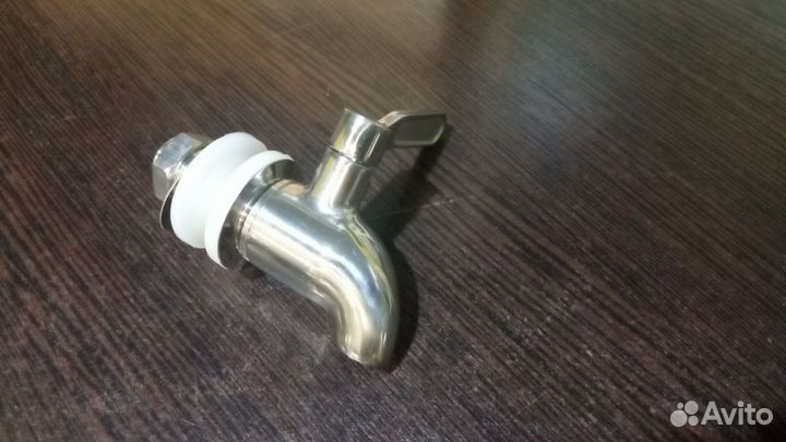 Кран металл сливной /нержавейка 16 мм