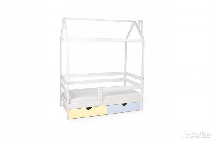 Кроватка берёза детская с бортиком домик