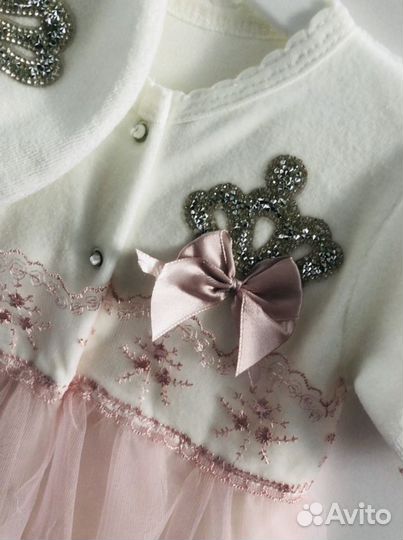 Велюровый комплект на выписку для девочки