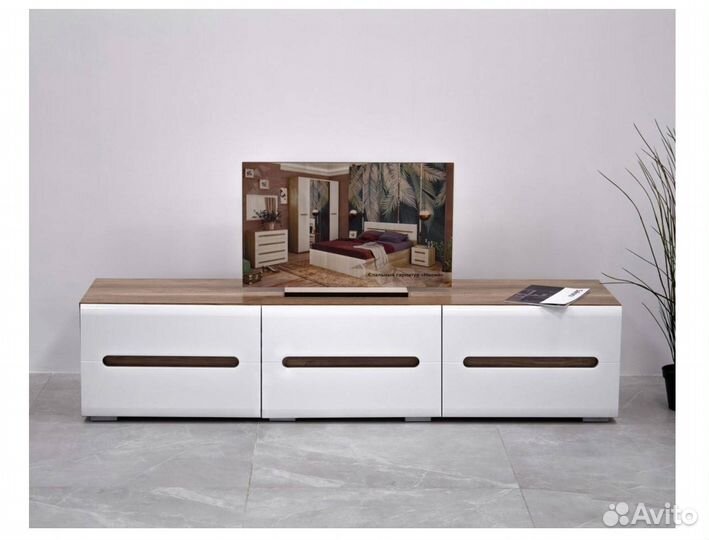 Тв тумба 1800 мм дуб каньон/белый