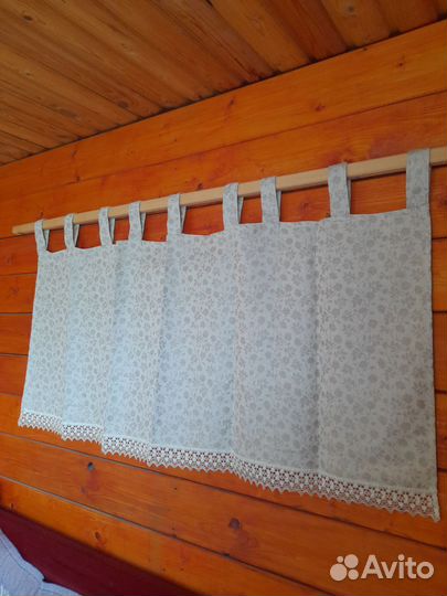 Штора с кружевом 60*145 лен