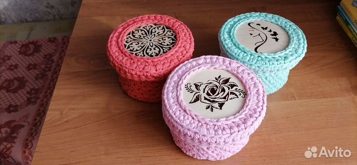 Корзиночки из трикотажной пряжи