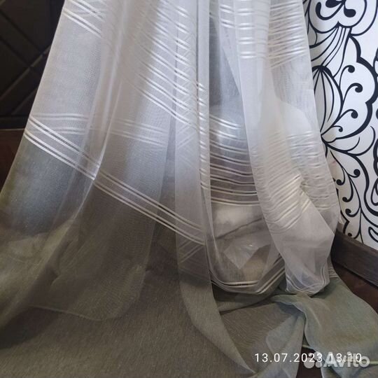 Тюль готовый 300*260 , небесно голубой и зелёный