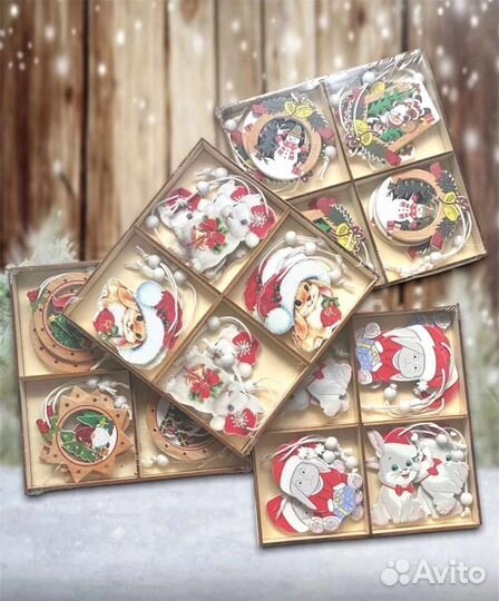 Новогодние деревянные подвески