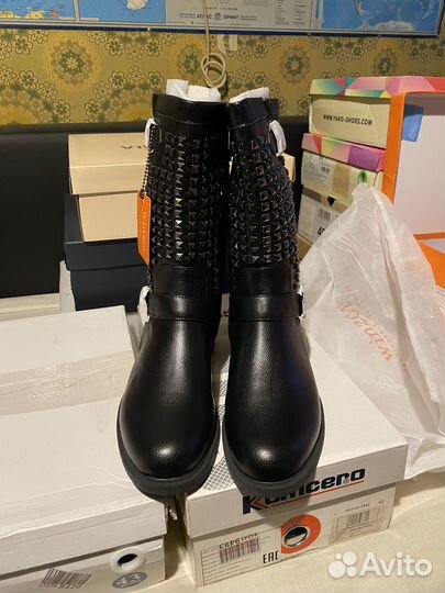 Сапоги Winzor натуральная кожа заклепки 41 р-р