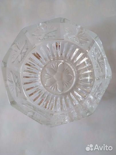 Ваза для конфет, чешский хрусталь