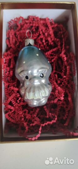 Елочная игрушка СССР Дед мухомор гриб гном