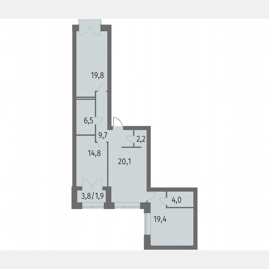3-к. квартира, 98,4 м², 13/13 эт.