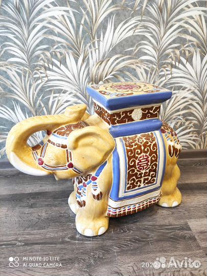 Слон подставка/столик керамический