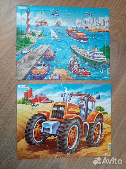 Пазлы крупные Larsen детские 2 шт
