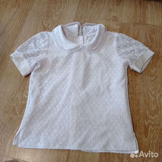 Блузка белая для девочек 134