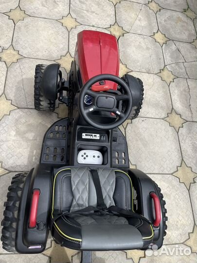 Детский электромобиль трактор с прицепом