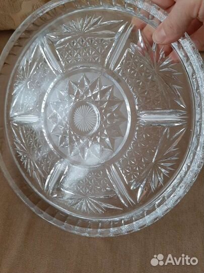 Посуда хрусталь стекло рюмки поднос, салатник