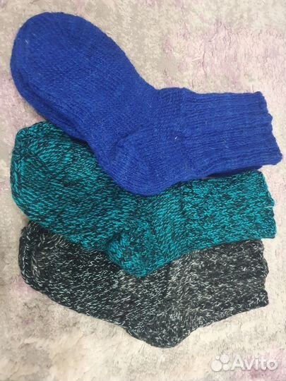 Носки ручной вязки шерстяные