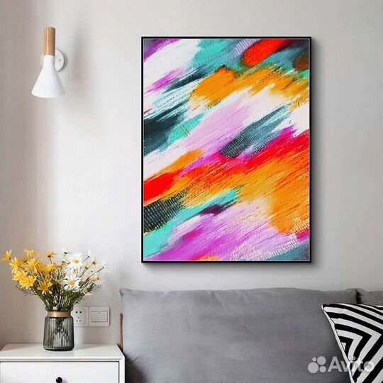 Яркая картина маслом абстракция