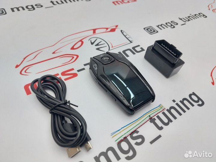 Смарт ключ Jaguar дизайн BMW черный с экраном