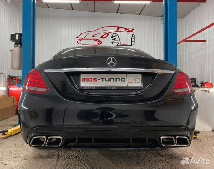 Диффузор + решетка Mercedes C-class w205 C63