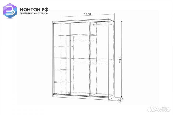 Шкаф-купе Бассо 7-600 19 дуб сонома