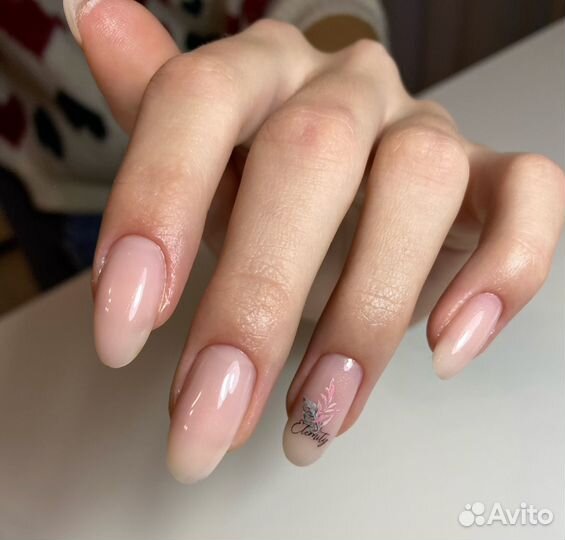 Маникюр с покрытием гель лак (наращивание)