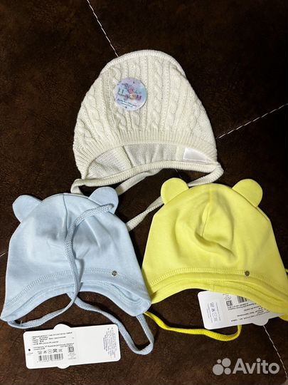 Шапочки, чепчики для малышей. Новые