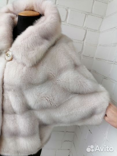 Шуба норковая балеро с капюшоном