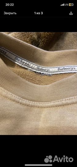 Винтажный свитшот burberry's 90s оригинал