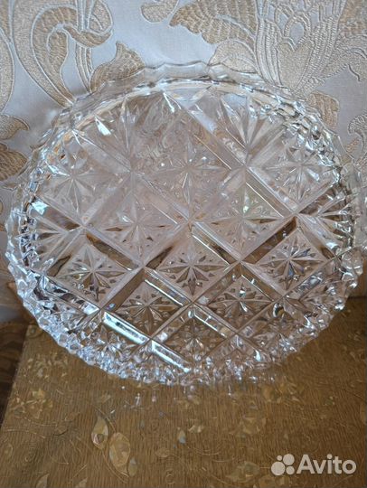Хрустальное блюдо поднос