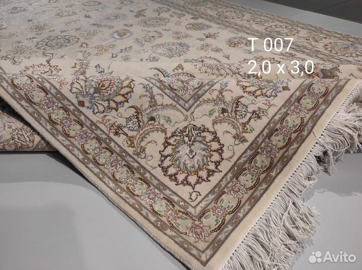 Ковер ручной работы шерсть с шелком Иран Тебриз