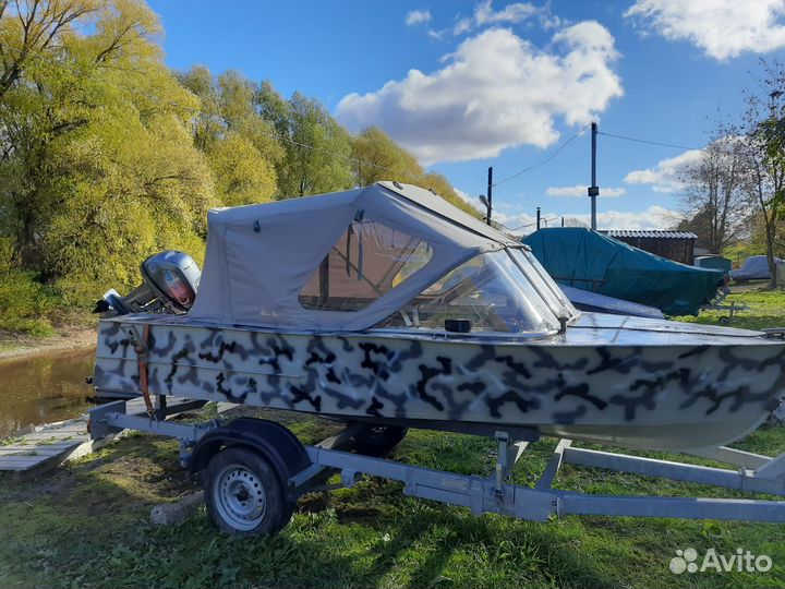 Продам лодку мкм с мотором и прицепом