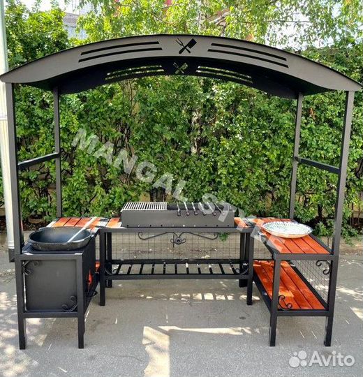 Мангал с печью под казан