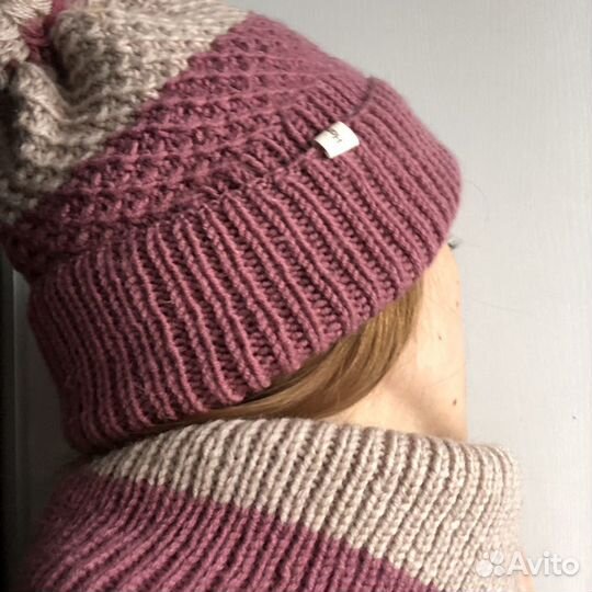 Комплект шапка и снуд женский 55-60