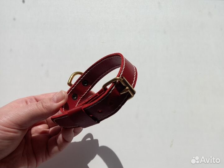 Ошейник для собак ручной работы натуральная кожа