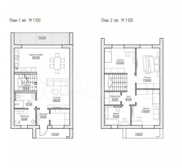Дом 142 м² на участке 2,2 сот.