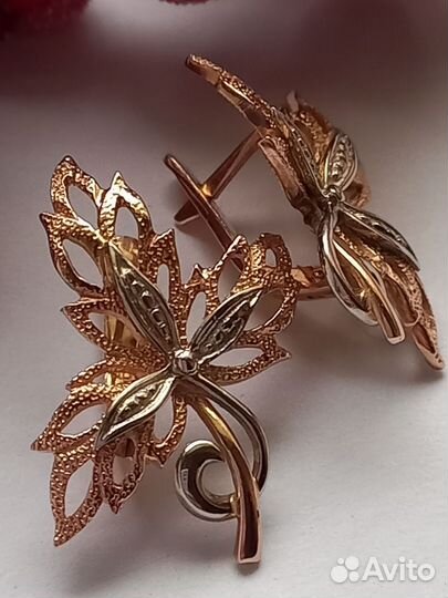 Золотые серьги 583пр