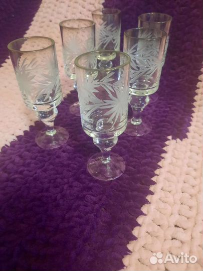 Хрустальные рюмки на ножке СССР