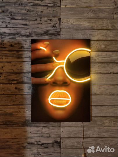 Картины для интерьера неоном неон
