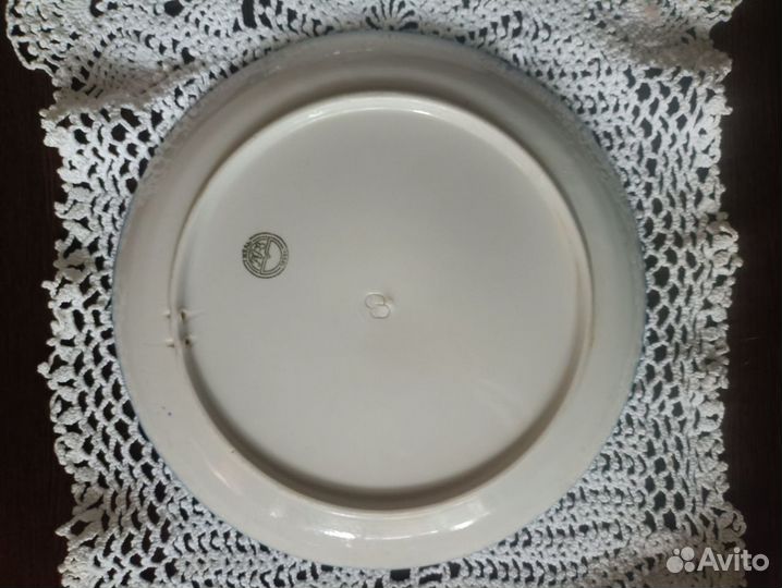 Винтажные кашпо и настенная тарелка Гжель