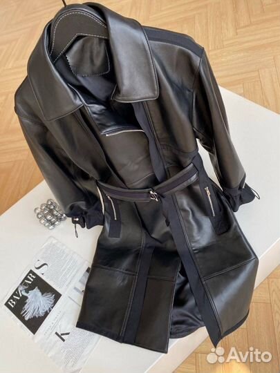 Кожаный плащ Hermes