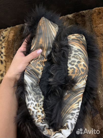 Меховой воротник чернобурка