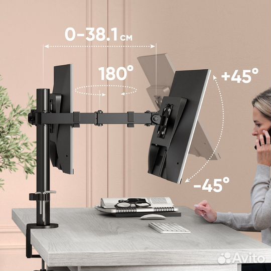 Кронштейн на 2 монитора Onkron D221E