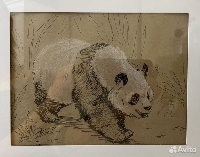 Картина рисунок графика панда