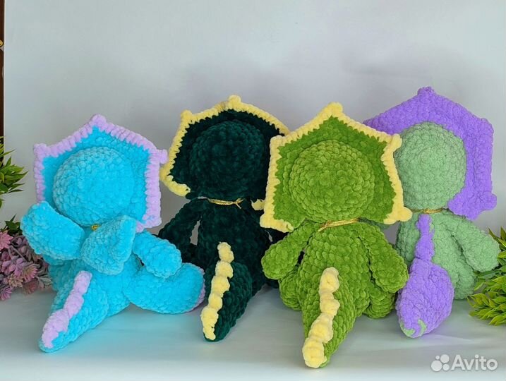 Динозавр. Дракон. Игрушка вязаная. Символ года