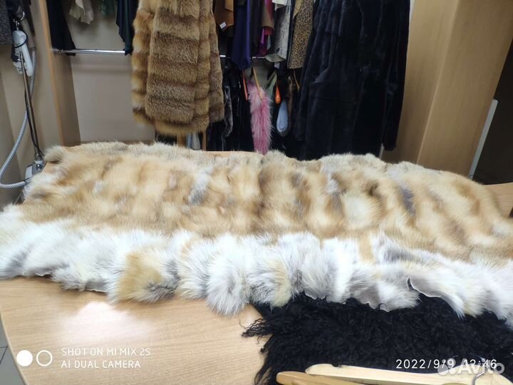 Пластина из меха рыжей лисы