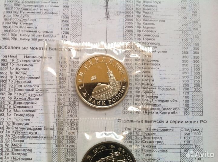 3 рубля 1993 г. Сталинградская битва пруф и ац